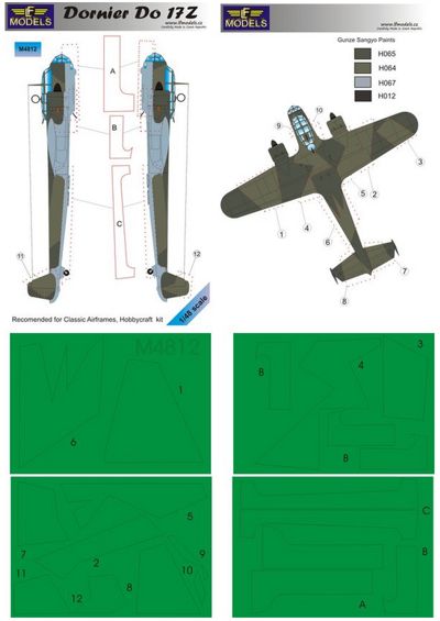 LF Models LFMM4812 1:48 Dornier Do-17Z camouflage pattern paint masks