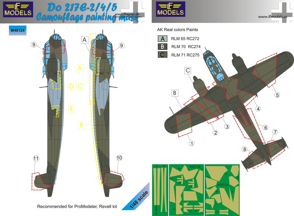 LF Models LFMM48124 1:48 Dornier Do-217E-2/4/5 camouflage pattern paint mask