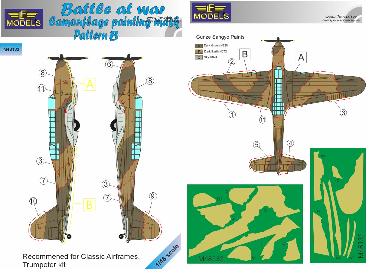 LF Models LFMM48132 1:48 Fairey Battle at war camouflage mask Pattern B