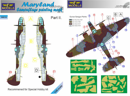 LF Models LFMM48134 1:48 Martin Maryland Camouflage Pattern Paint Mask Part II
