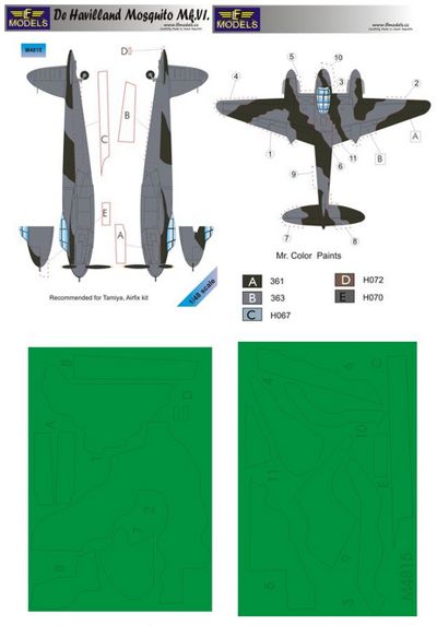 LF Models LFMM4815 1:48 de Havilland Mosquito Mk.VI camouflage masks