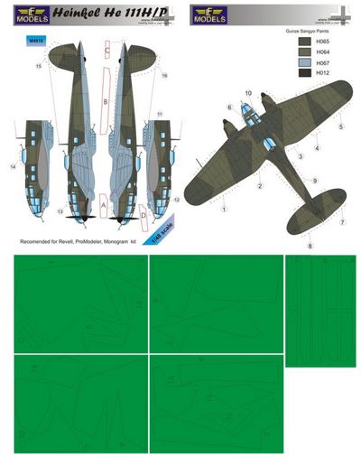 LF Models LFMM4818 1:48 Heinkel He-111H/P camouflage pattern paint masks
