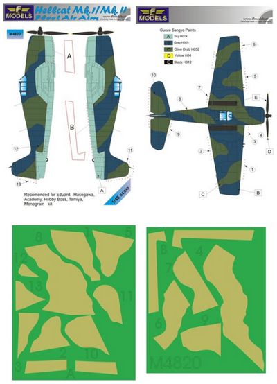 LF Models LFMM4820 Hellcat Mk.I/II FAA Camo Paint Masks 1:48