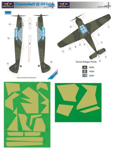LF Models LFMM4826 1:48 Messerschmitt Bf-108B Taifun camouflage masks