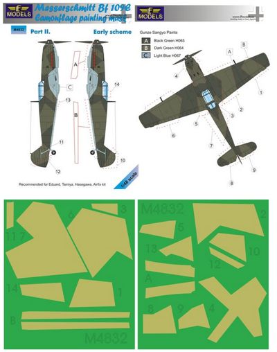 LF Models LFMM4832 Bf-109E Early Pt II Camo Paint Masks 1:48
