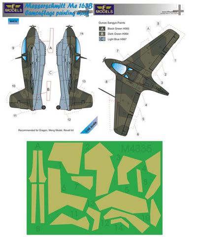 LF Models LFMM4835 1:48 Messerschmitt Me-163B Komet camouflage masks