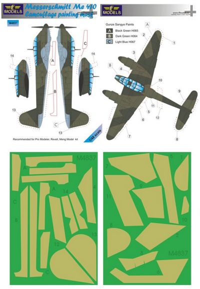 LF Models LFMM4837 1:48 Messerschmitt Me-410 camouflage pattern paint masks
