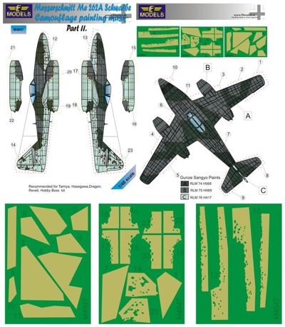 LF Models LFMM4847 Me-262A Schwalbe Pt II Camo Paint Masks 1:48