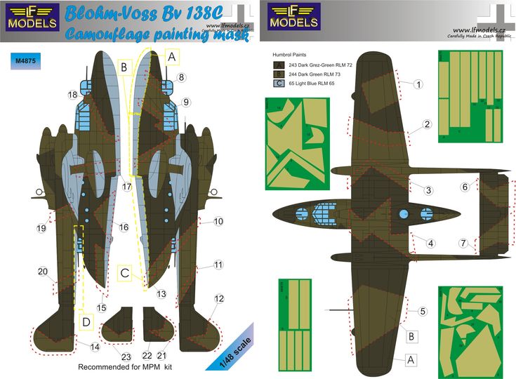 LF Models LFMM4875 1:48 Blohm-und-Voss Bv-138C camouflage pattern paint masks