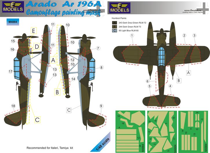 LF Models LFMM4884 1:48 Arado Ar-196A-1 camouflage pattern paint masks