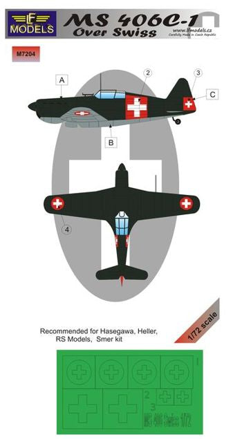 LF Models LFMM7204 MS.406C1 Swiss National Insignia Masks 1:72