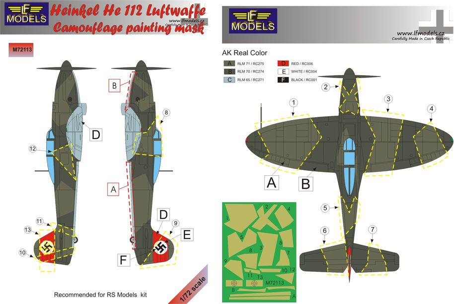 LF Models LFMM72113 1:72 Heinkel He-112B Luftwaffe