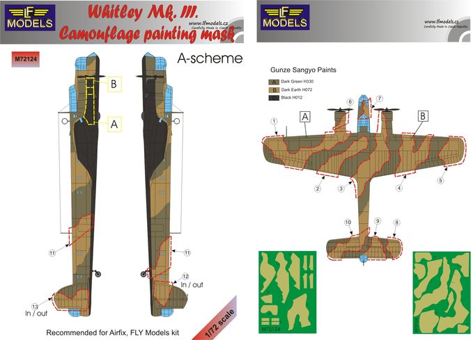 LF Models LFMM72124 AW Whitley Mk.III Camo Paint Mask 1:72