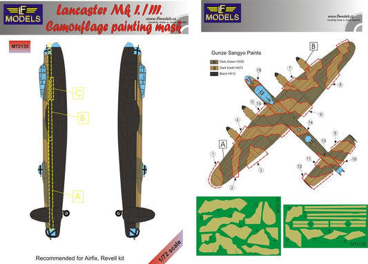 LF Models LFMM72135 1:72 Avro Lancaster B.I/III camouflage pattern paint mask