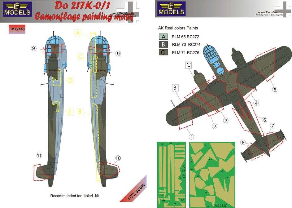 LF Models LFMM72140 1:72 Dornier Do-217K-0/1 camouflage pattern paint mask