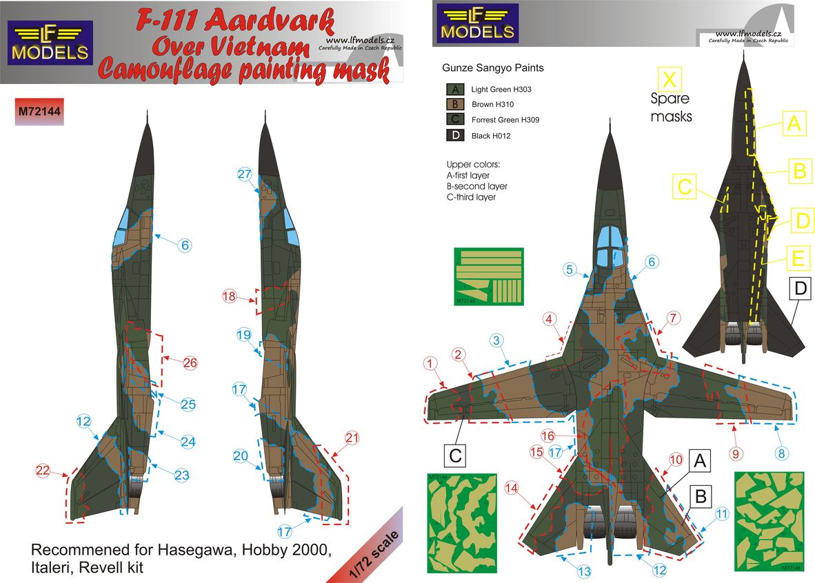 LF Models LFMM72144 1:72 General-Dynamics F-111A Ardvark over Vietnam