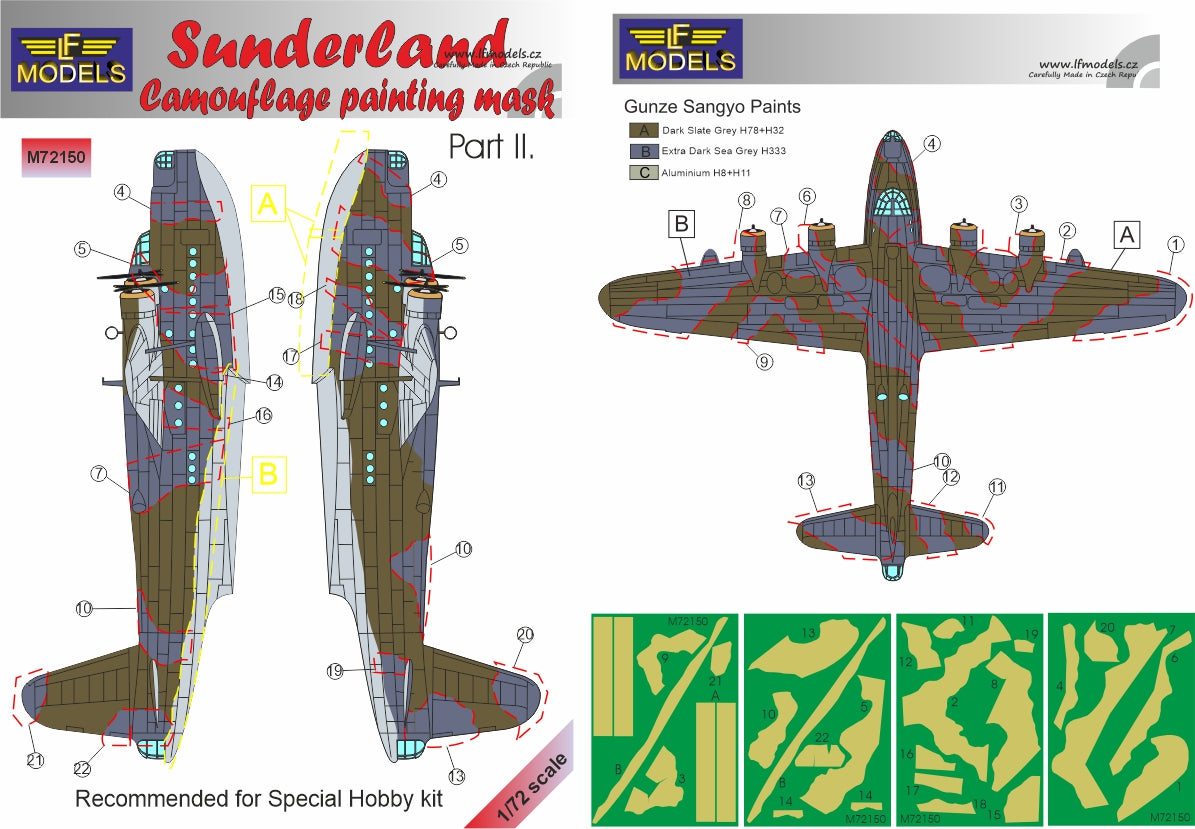 LF Models LFMM72150 Short Sunderland Mk.I/II/V Camo Masks Pt II 1:72