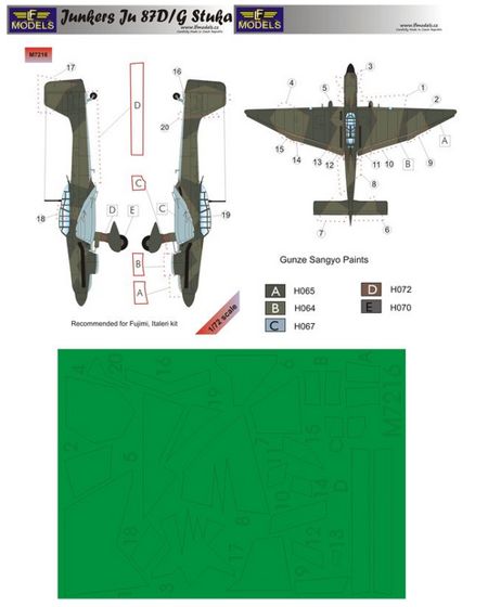 LF Models LFMM7216 Ju-87D/G-2 Stuka Camo Paint Masks 1:72