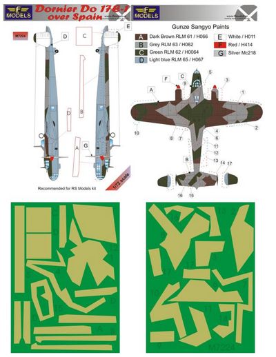 LF Models LFMM7224 1:72 Dornier Do-17E-1 over Spain camouflage masks