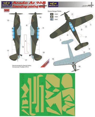 LF Models LFMM7230 1:72 Arado Ar-96B camouflage pattern paint masks