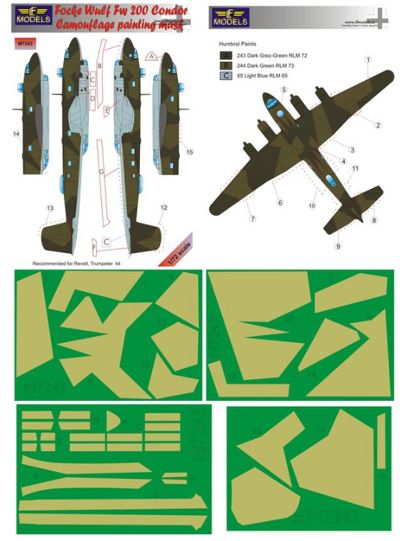 LF Models LFMM7243 1:72 Focke-Wulf Fw-200C Condor camouflage pattern paint masks