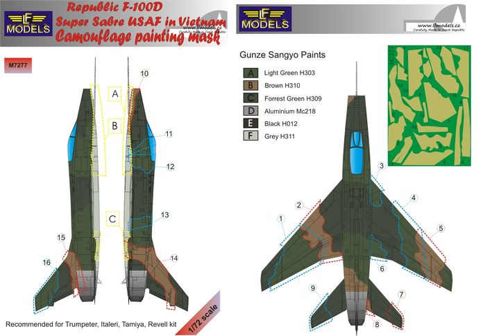 LF Models LFMM7277 F-100D Super Sabre Vietnam Camo Type 1 1:72