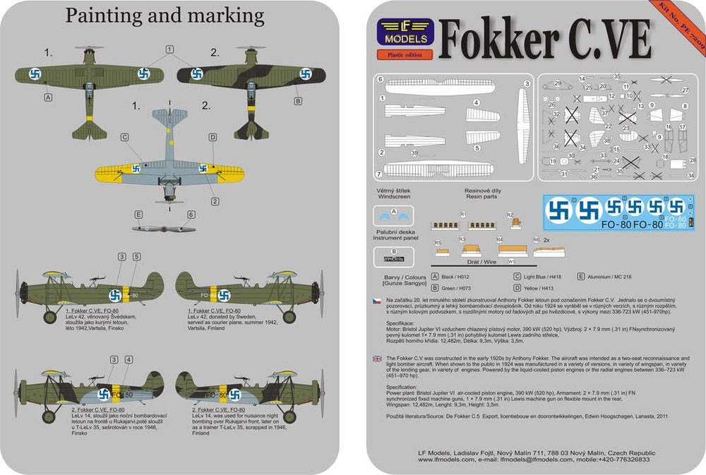 LF Models LFPE7209 1:72 Fokker C.VE Finland
