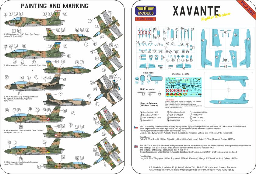 LF Models LFPE7282 Xavante Fighter & Trainer Model Kit 1:72
