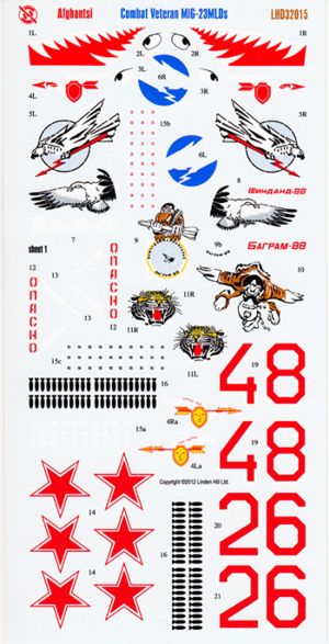 Linden Hill LHD32015 MiG-23MLD Afgantsi Decals 1:32