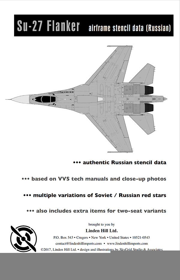 Linden Hill LHD48011M 1:48 Sukhoi Su-27 Flanker B airframe stencils update