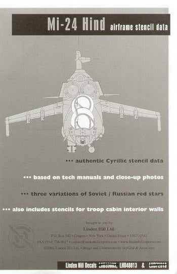 Linden Hill LHD48013 1:48 Mil Mi-24 Hind Cyrillic Stencil Data [Mil-24D]