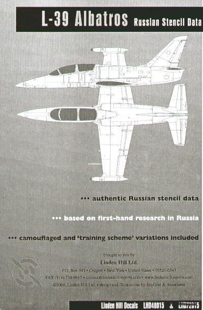 Linden Hill LHD48015 1:48 L-39 Albatros Soviet Stencil Data