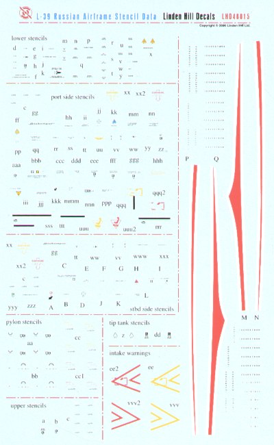 Linden Hill LHD48015 1:48 L-39 Albatros Soviet Stencil Data