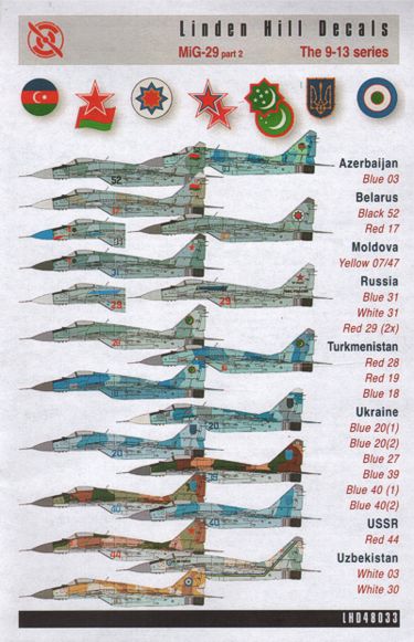 Linden Hill LHD48033 1:48 Mikoyan MiG-29 9-13