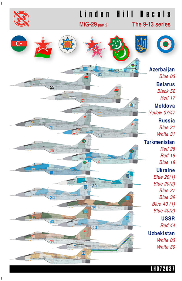 Linden Hill LHD72037 1:72 'Mikoyan MiG-29 9-13'