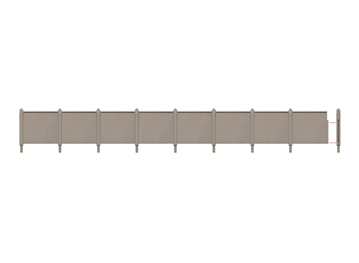 PECO LK-744 Concrete Fencing SR Type 838mm O Gauge