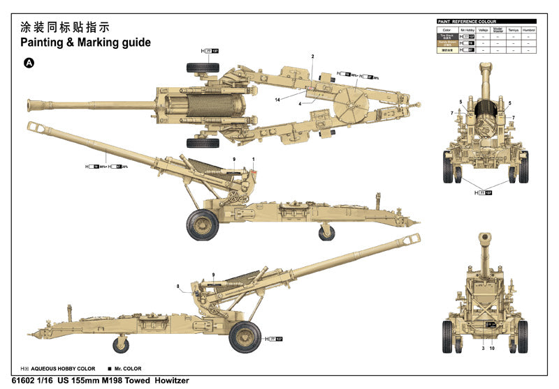 I Love Kit 61602 M198 155mm Medium Towed Howitzer 1:16 Model Kit