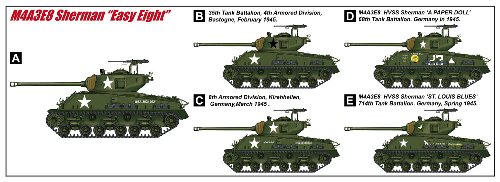 I Love Kit 61615 M4A3E8 Sherman Easy Eight Tank 1:16 Model Kit