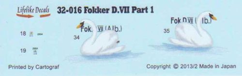 Lifelike LL32016 1:32 Fokker D.VII part 1