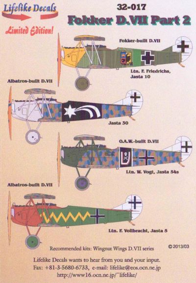 Lifelike LL32017 1:32 Fokker D.VII part 2
