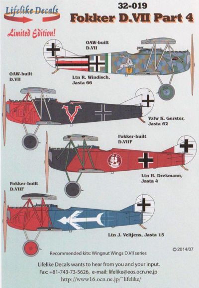 Lifelike LL32019 1:32 Fokker D.VII's