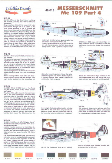 Lifelike LL48018 1:48 Messerschmitt Bf-109E/Bf-109G Part 4.