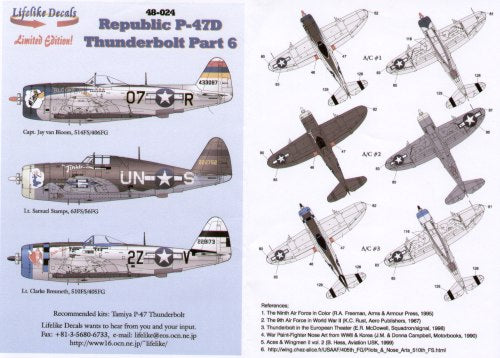 Lifelike LL48024 1:48 Republic P-47D Thunderbolt Noseart