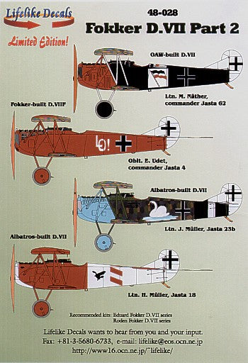 Lifelike LL48028 1:48 Fokker D.VII Part 2