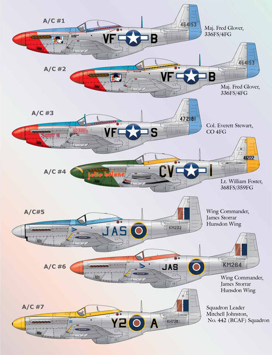 Lifelike LL48059 1:48 North-American P-51D Mustang x 7 options