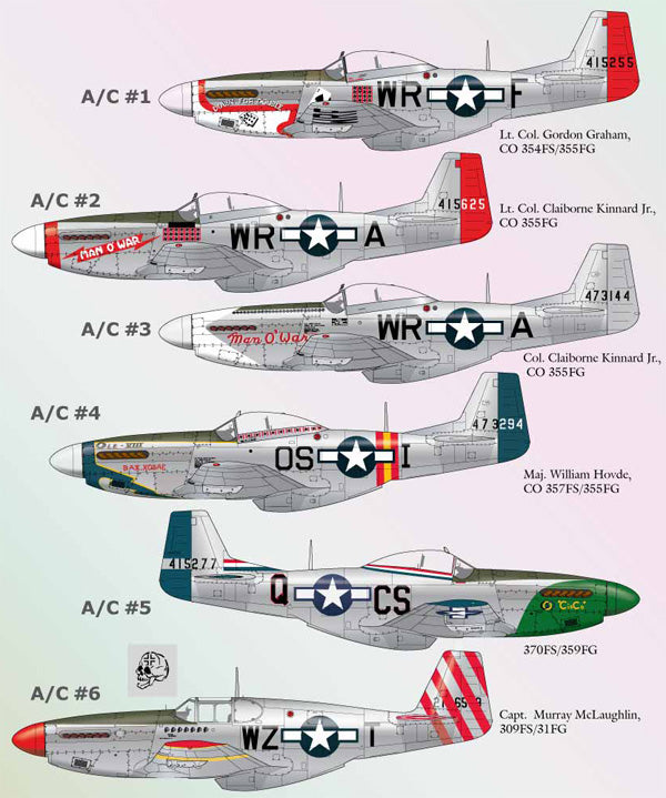 Lifelike LL48060 1:48 North-American P-51D Mustang x 6 options