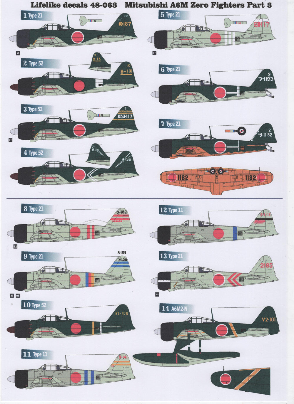 Lifelike LL48063 Mitsubishi A6M Zero Pt 3 Model 11/21/52 1:48