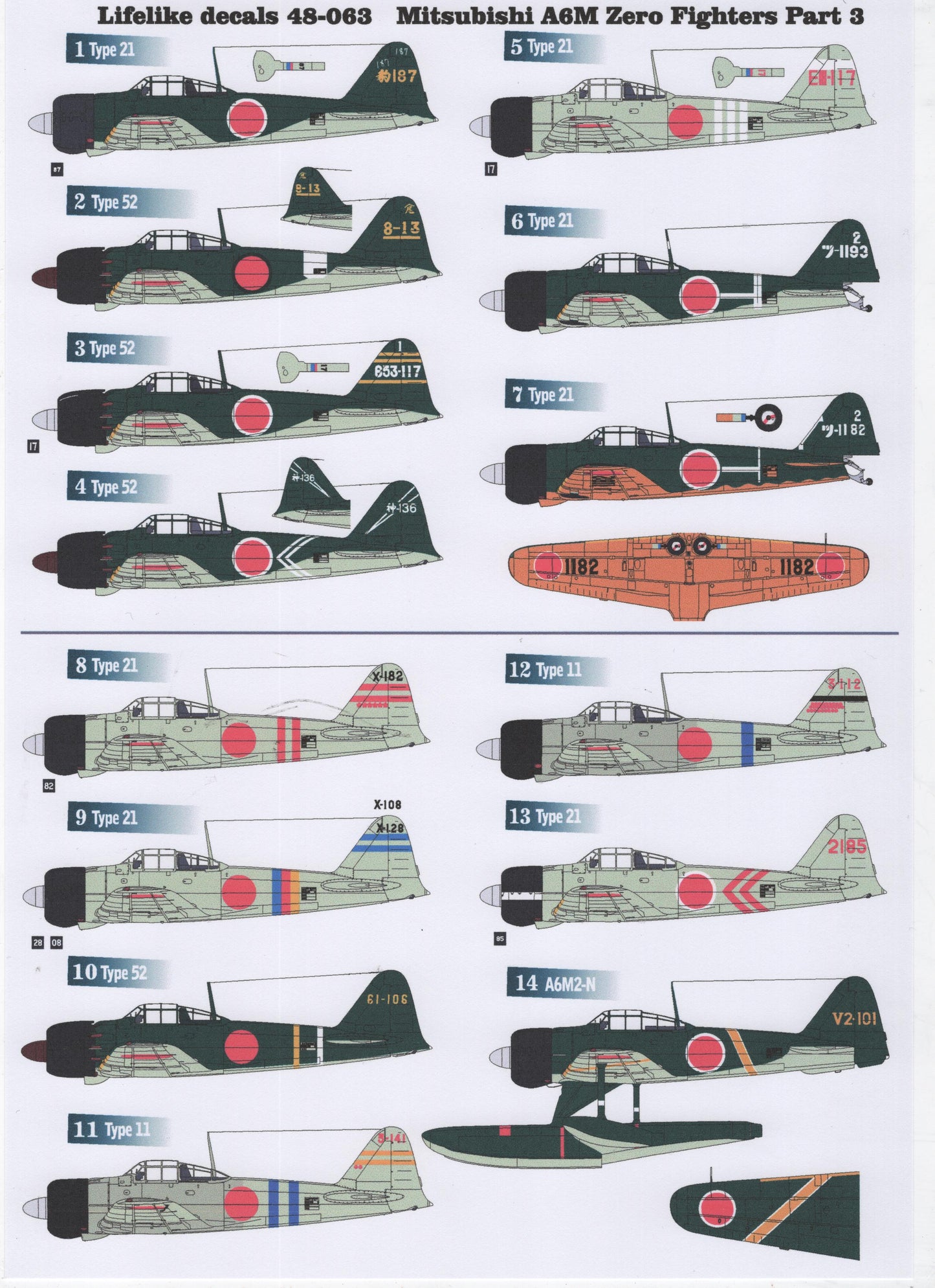 Lifelike LL48063 Mitsubishi A6M Zero Pt 3 Model 11/21/52 1:48