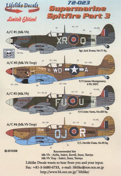 Lifelike LL72023 1:72 Supermarine Spitfire Mk.Vb Part 3