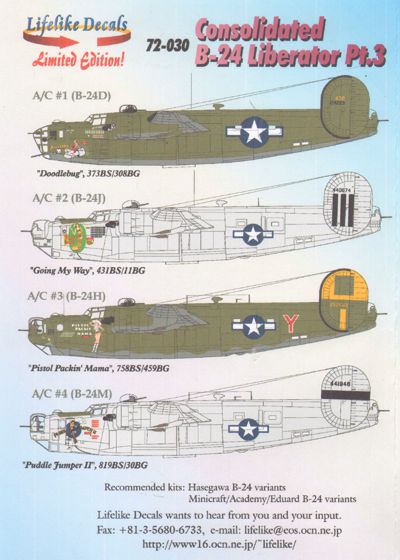 Lifelike LL72030 B-24 Liberator Doodlebug/Going My Way 1:72
